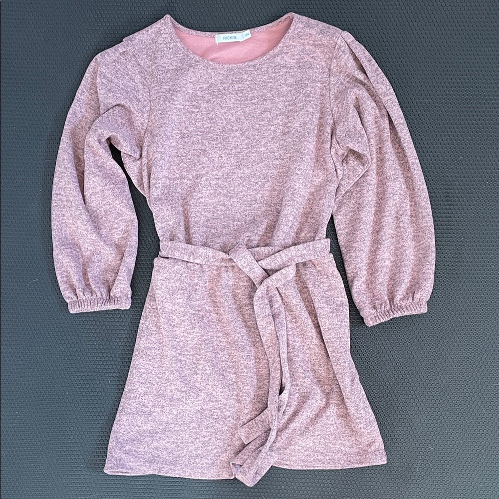 Ricki's Soft Pink and Grey Heathered Sweater Dress Sz M